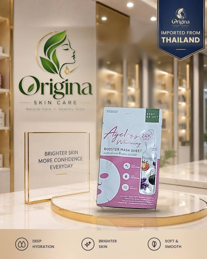 Baby Bright Ageless Whitening Booster Mask Sheet 24K Gold